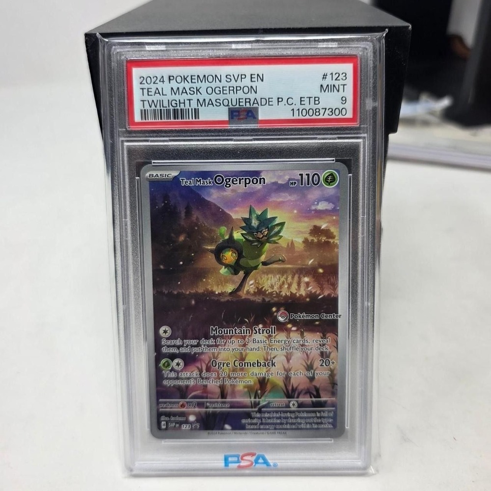 POKEMON - TEAL MASK OGERPON - #123 TWILIGHT MASQUERADE PROMO PC ETB - PSA‎ 9
